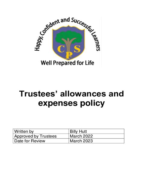 TRUSTEES EXPENSES POLICY .